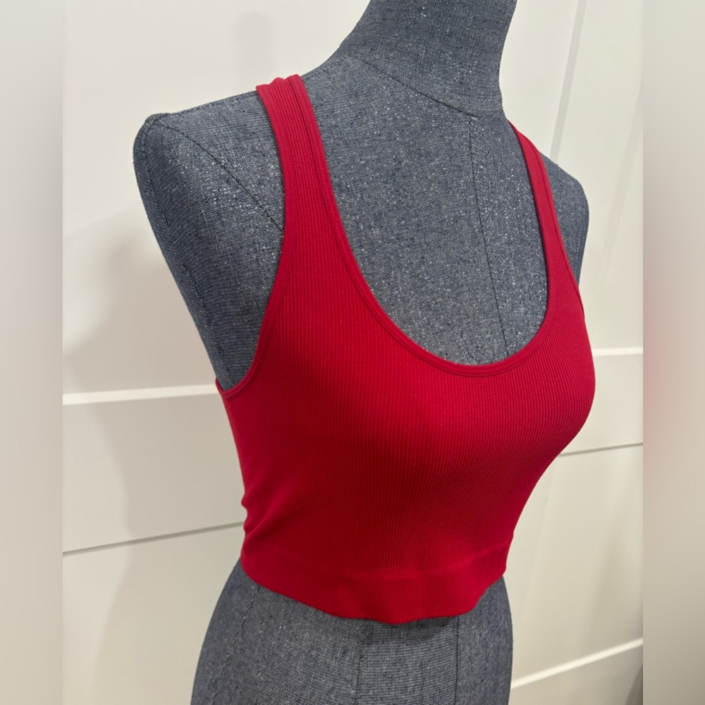 Red Bozzolo Rib Racer Back Tank Top - Picture 3 of 6
